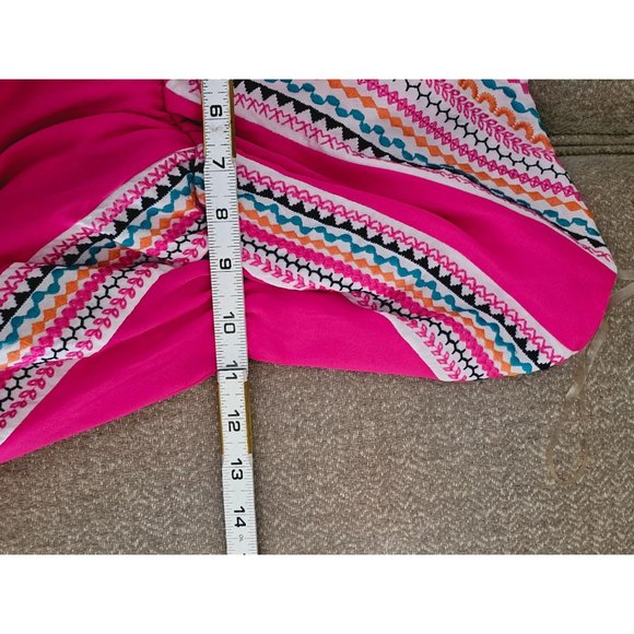 My Michelle Strapless Maxi Dress size XS Embroidered Hot Pink - Picture 8 of 9